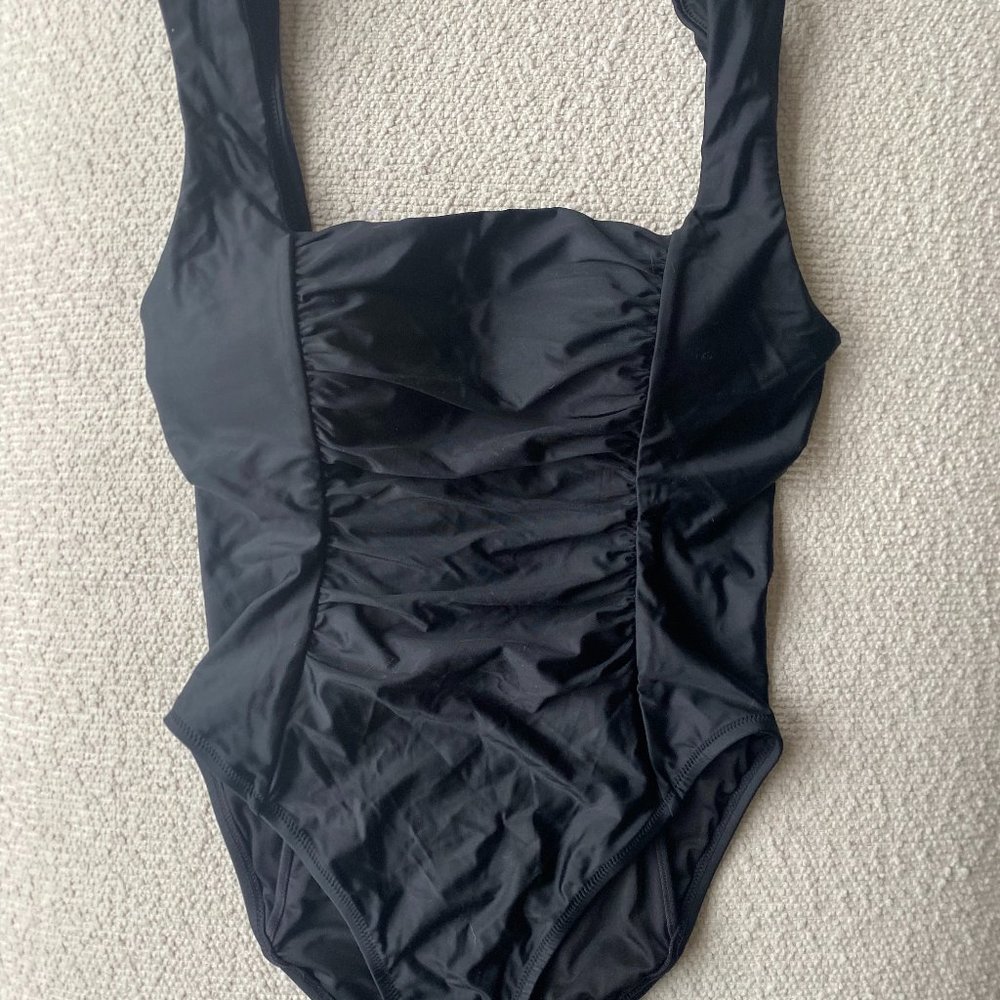 NWT J.Crew Women's Ruched Squareneck One Piece Swimsuit, Size 12